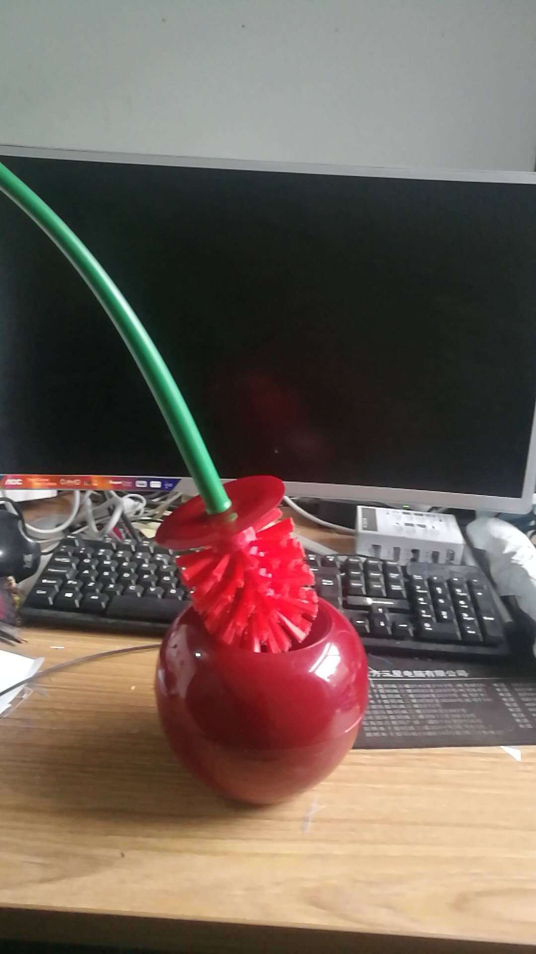 Toilet Brush Cherry Shape Lavatory Brush Holder Set Toilet Borstel Cepillo Wc Creative Lovely Lavatory Brush Toilet Cleaning