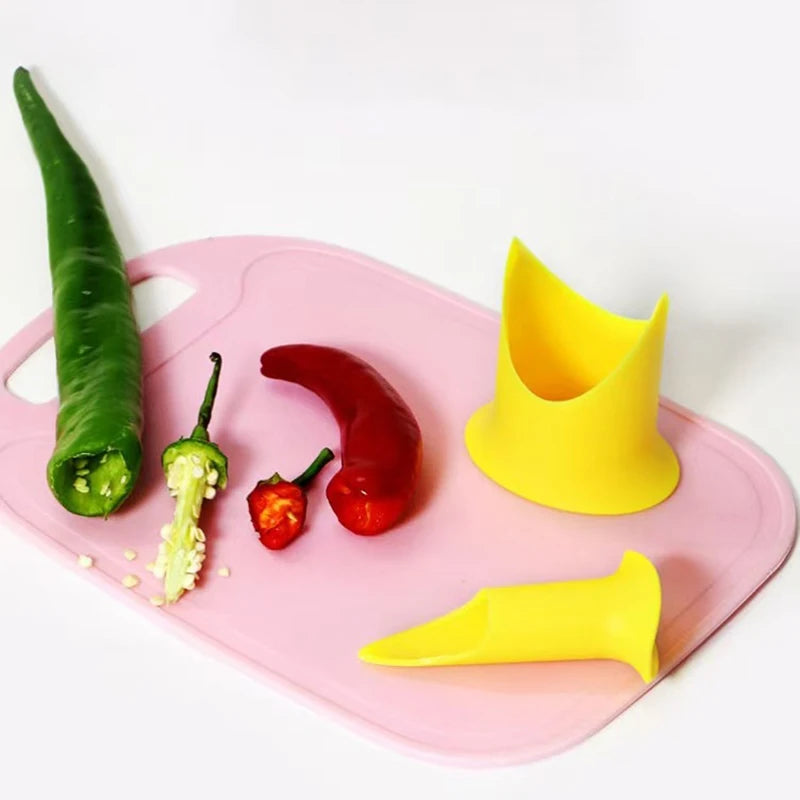 BONIETOP 2 in 1 Pepper Seed Picker Creative Cutting Vegetables Fruits Kitchen Tool Core Digger Reuse