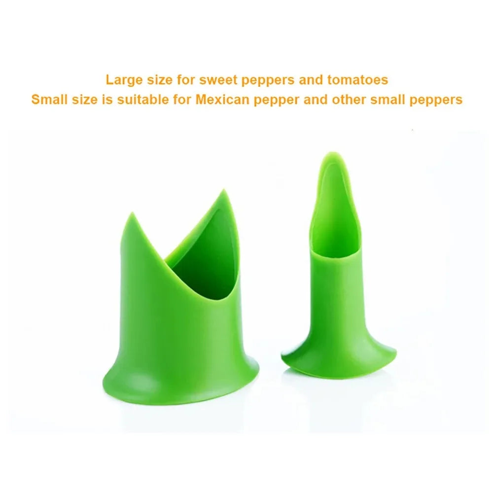 BONIETOP 2 in 1 Pepper Seed Picker Creative Cutting Vegetables Fruits Kitchen Tool Core Digger Reuse