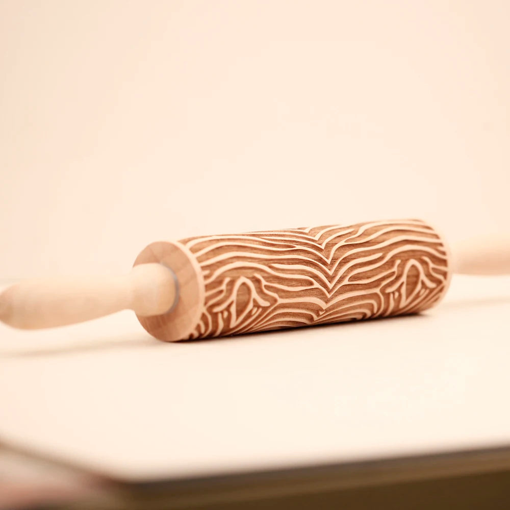 Arjmide 35X4.5CM European Retro Flower Window Grilles Deep Engraved Wooden Embossed Cookies Rolling Pin for Baking 3D Mold ZM006