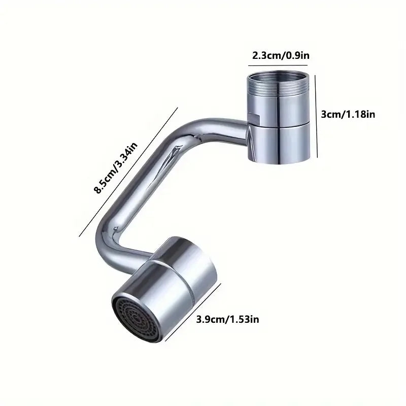 1080° Swivel Faucet Extender Universal Splash-Proof Dual Spray Modes Rust-Proof Bathroom Sink Accessories with Adapter
