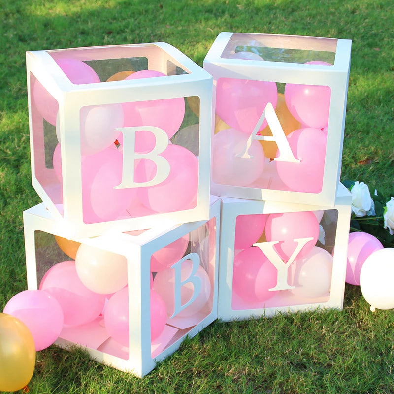 Letter Balloon Box First 1st Birthday Party Decor Kids Girl Boy Baby Shower One 1 Year Old birthday Decor Wedding Party Supplies