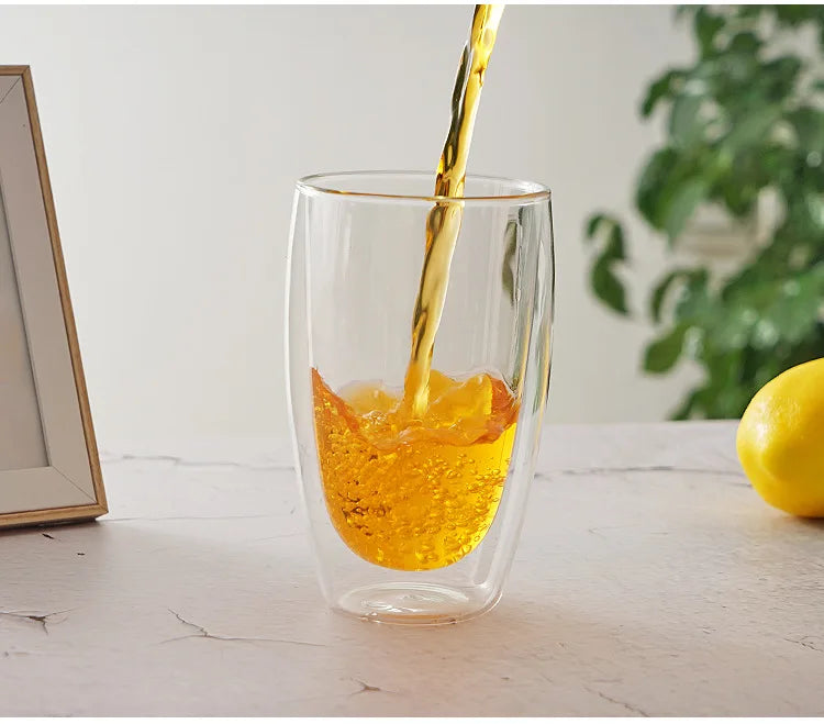 Double Wall Glass Cup Heat Insulation Transparent Handmade Tea Drink Cups MINI Whisky glasses Espresso Coffee Mug