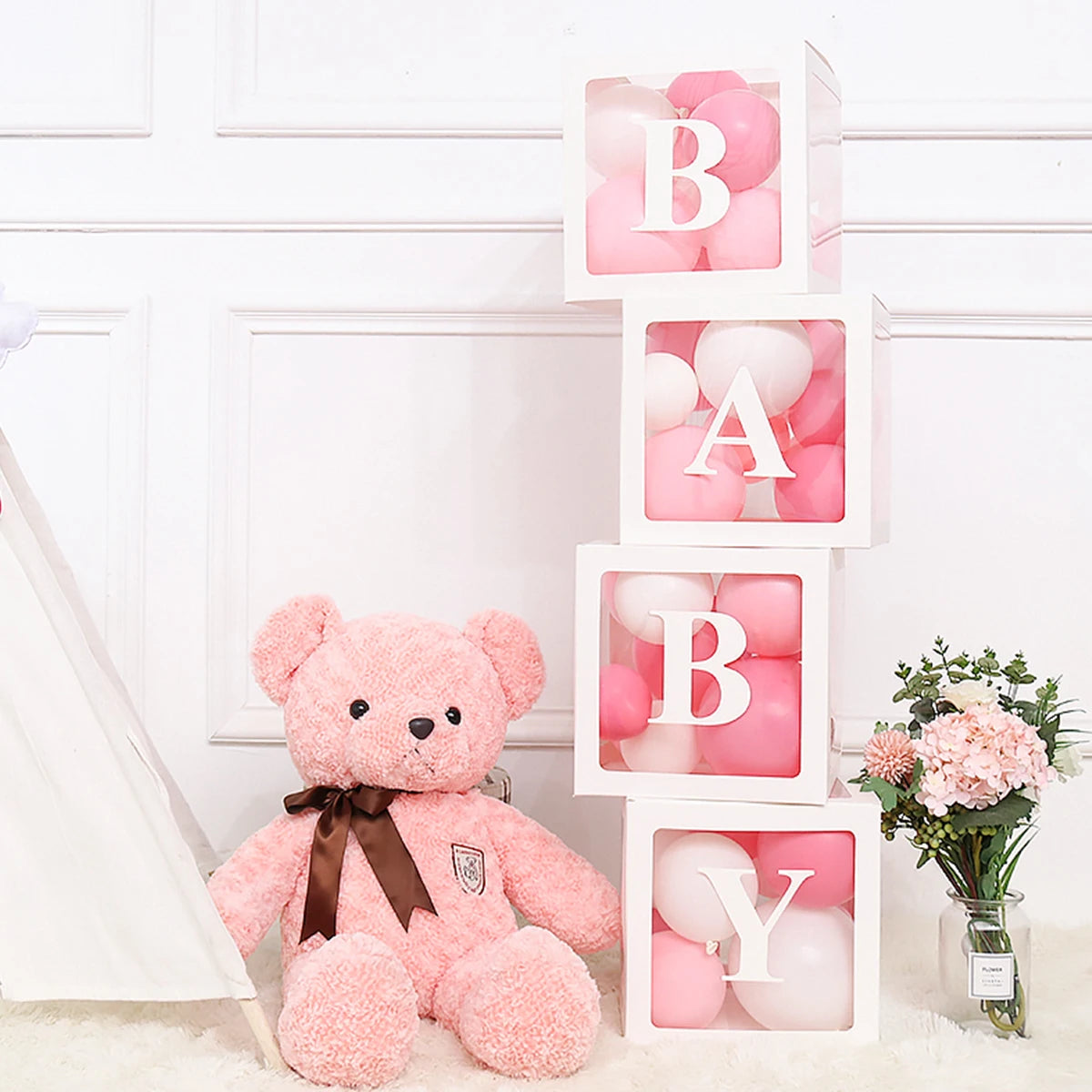 Letter Balloon Box First 1st Birthday Party Decor Kids Girl Boy Baby Shower One 1 Year Old birthday Decor Wedding Party Supplies