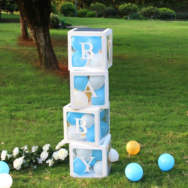 Letter Balloon Box First 1st Birthday Party Decor Kids Girl Boy Baby Shower One 1 Year Old birthday Decor Wedding Party Supplies