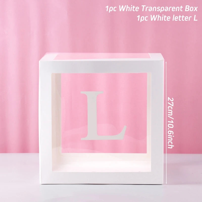 Letter Balloon Box First 1st Birthday Party Decor Kids Girl Boy Baby Shower One 1 Year Old birthday Decor Wedding Party Supplies