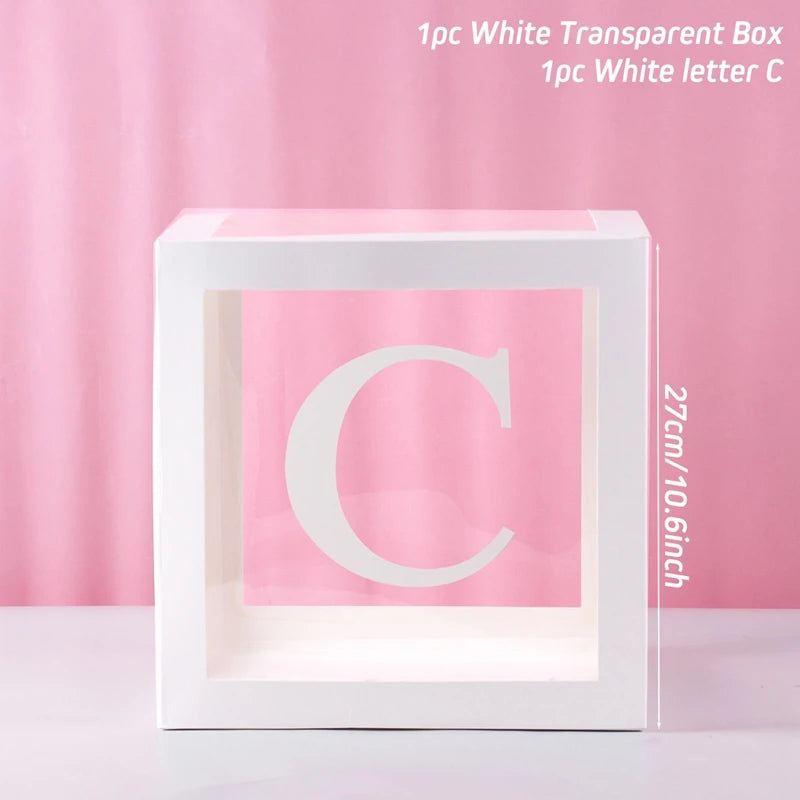 Letter Balloon Box First 1st Birthday Party Decor Kids Girl Boy Baby Shower One 1 Year Old birthday Decor Wedding Party Supplies