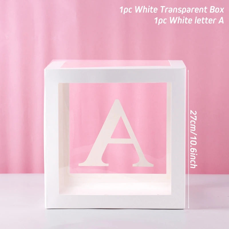 Letter Balloon Box First 1st Birthday Party Decor Kids Girl Boy Baby Shower One 1 Year Old birthday Decor Wedding Party Supplies