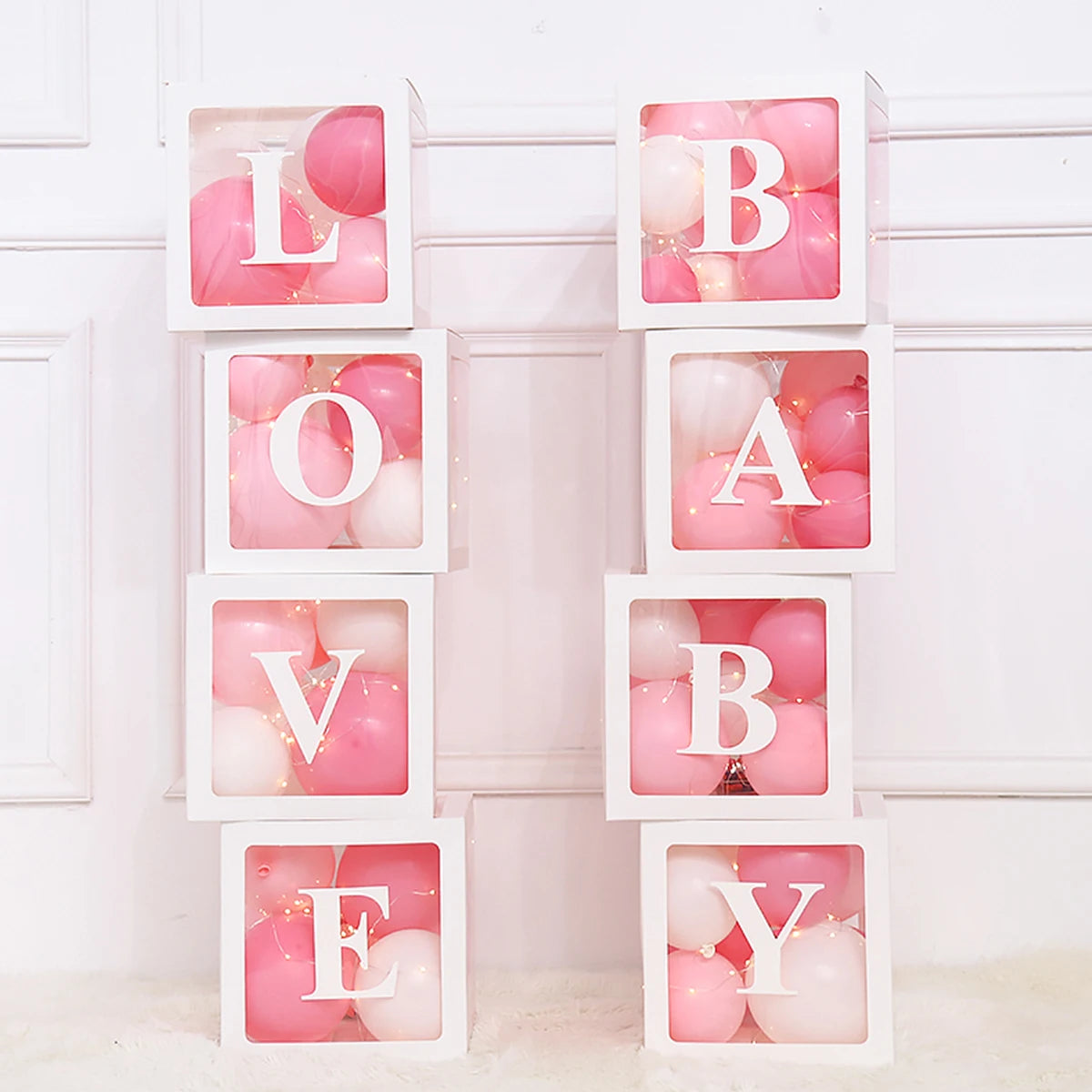Letter Balloon Box First 1st Birthday Party Decor Kids Girl Boy Baby Shower One 1 Year Old birthday Decor Wedding Party Supplies