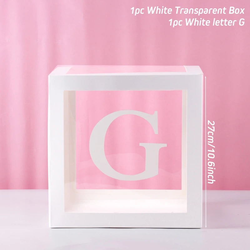 Letter Balloon Box First 1st Birthday Party Decor Kids Girl Boy Baby Shower One 1 Year Old birthday Decor Wedding Party Supplies