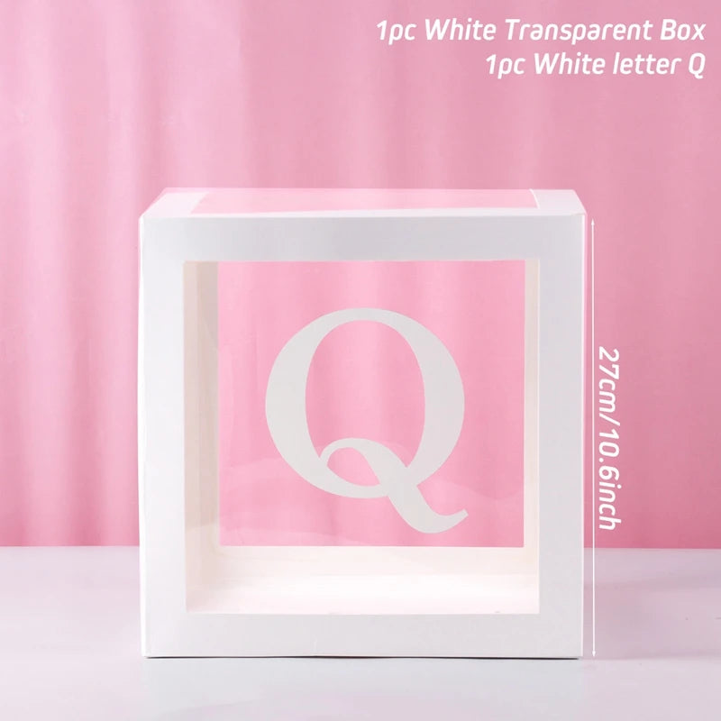 Letter Balloon Box First 1st Birthday Party Decor Kids Girl Boy Baby Shower One 1 Year Old birthday Decor Wedding Party Supplies