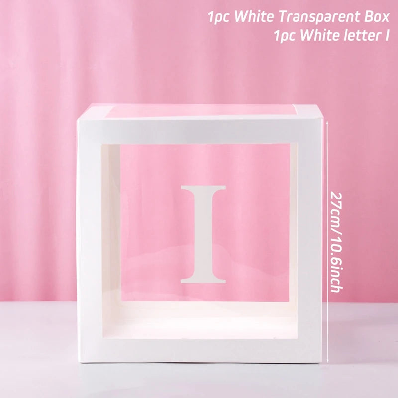 Letter Balloon Box First 1st Birthday Party Decor Kids Girl Boy Baby Shower One 1 Year Old birthday Decor Wedding Party Supplies