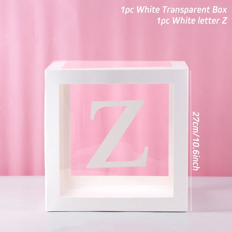 Letter Balloon Box First 1st Birthday Party Decor Kids Girl Boy Baby Shower One 1 Year Old birthday Decor Wedding Party Supplies