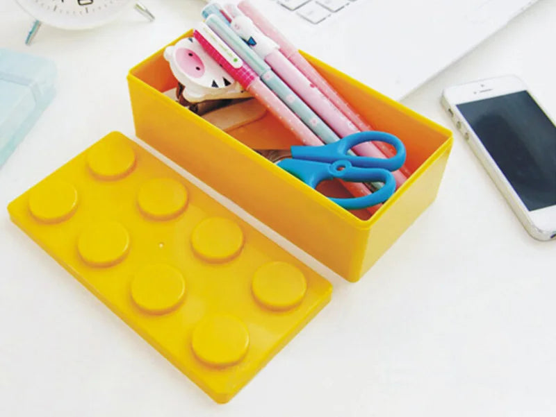 Building Blocks Storage Box Desktop Makeup Cosmetic Box Space Saving Office Storage Box for Jewelry Sundries Pen
