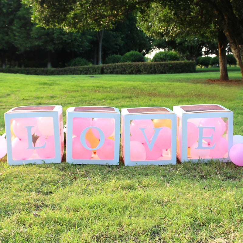 Letter Balloon Box First 1st Birthday Party Decor Kids Girl Boy Baby Shower One 1 Year Old birthday Decor Wedding Party Supplies