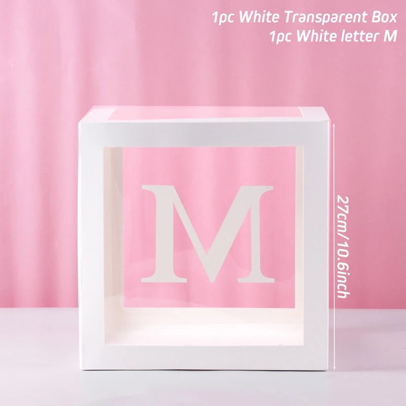 Letter Balloon Box First 1st Birthday Party Decor Kids Girl Boy Baby Shower One 1 Year Old birthday Decor Wedding Party Supplies