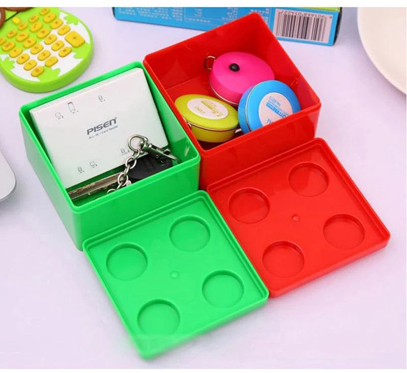 Building Blocks Storage Box Desktop Makeup Cosmetic Box Space Saving Office Storage Box for Jewelry Sundries Pen