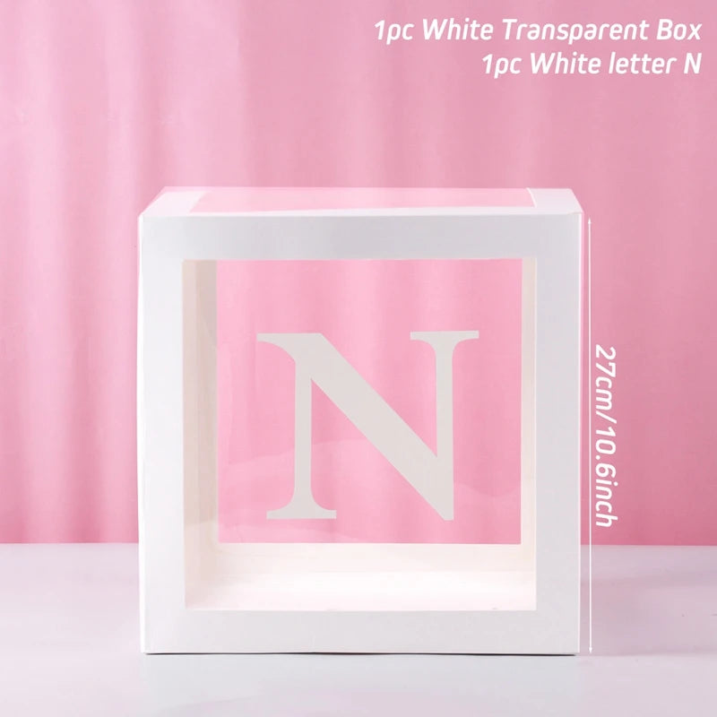 Letter Balloon Box First 1st Birthday Party Decor Kids Girl Boy Baby Shower One 1 Year Old birthday Decor Wedding Party Supplies