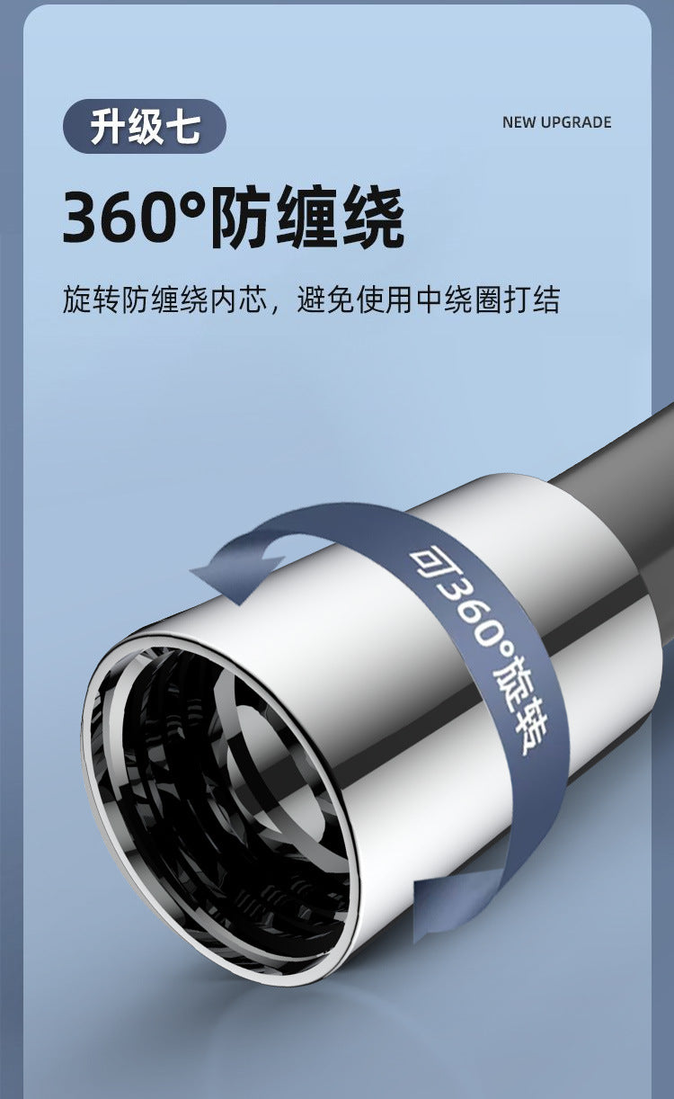 New 1.5/2/3M Silicone Shower Head Hose Flexible Anti-Winding Pipe High Pressure Powerful Shower Tube Bathroom Faucte Accessories