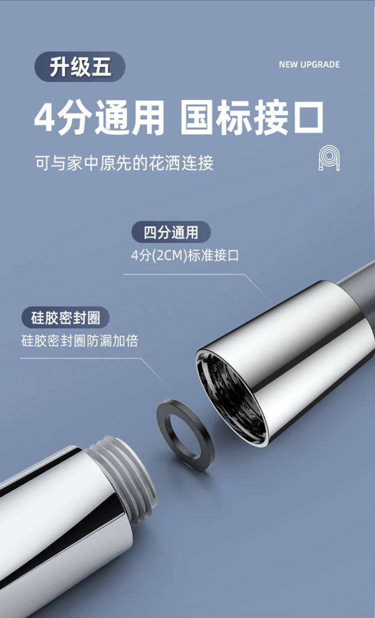 New 1.5/2/3M Silicone Shower Head Hose Flexible Anti-Winding Pipe High Pressure Powerful Shower Tube Bathroom Faucte Accessories