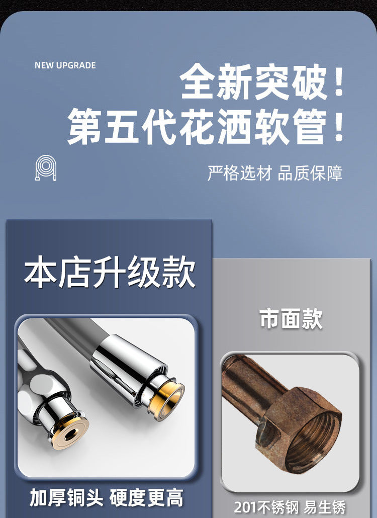 New 1.5/2/3M Silicone Shower Head Hose Flexible Anti-Winding Pipe High Pressure Powerful Shower Tube Bathroom Faucte Accessories