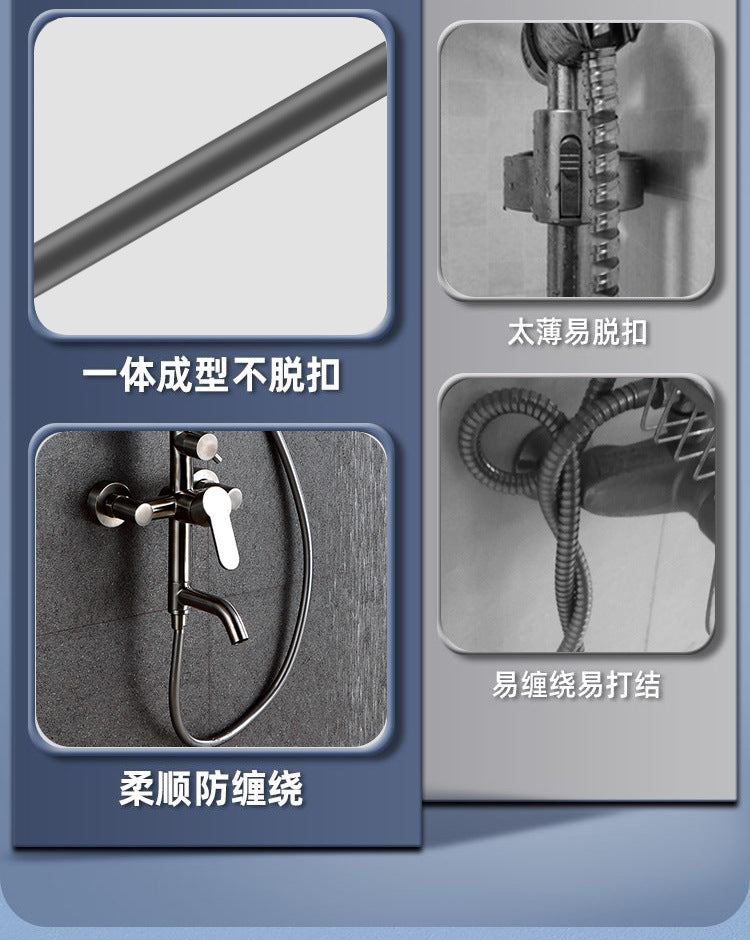 New 1.5/2/3M Silicone Shower Head Hose Flexible Anti-Winding Pipe High Pressure Powerful Shower Tube Bathroom Faucte Accessories