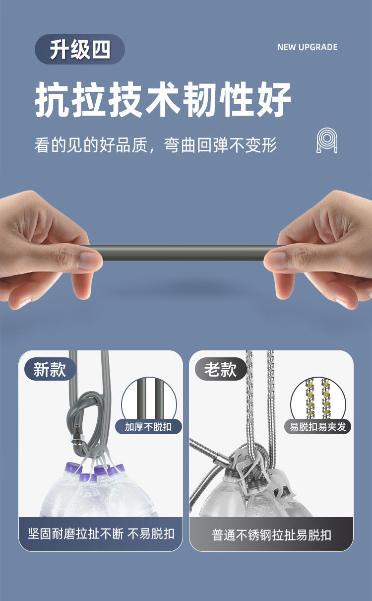 New 1.5/2/3M Silicone Shower Head Hose Flexible Anti-Winding Pipe High Pressure Powerful Shower Tube Bathroom Faucte Accessories