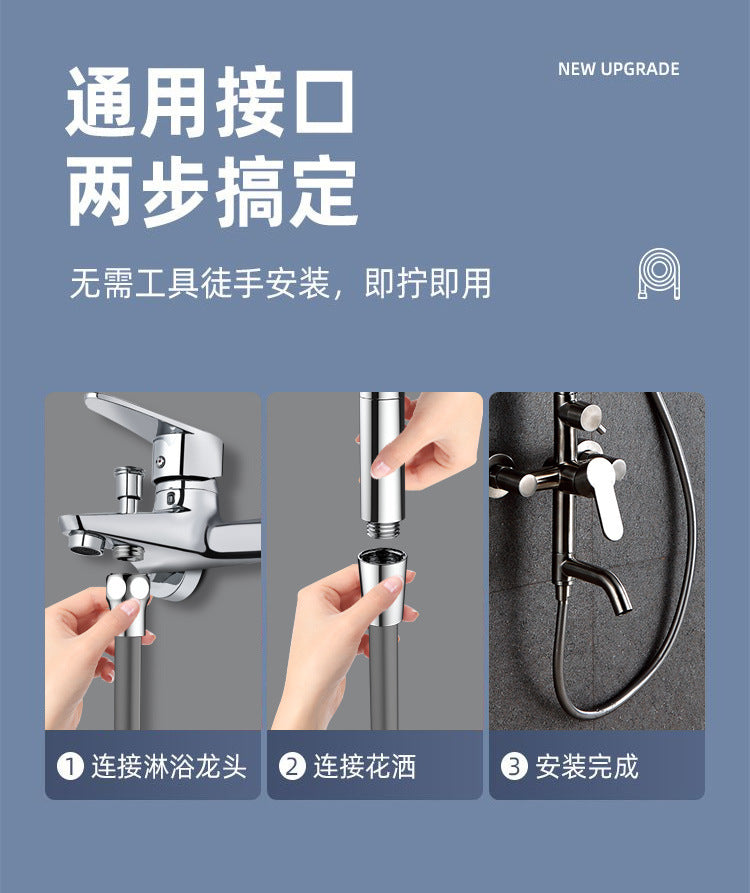 New 1.5/2/3M Silicone Shower Head Hose Flexible Anti-Winding Pipe High Pressure Powerful Shower Tube Bathroom Faucte Accessories