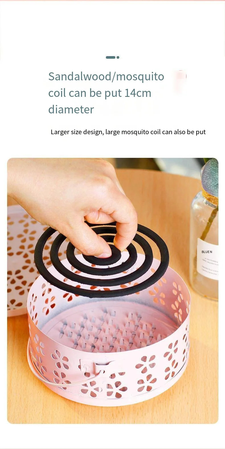 Mosquito-repellent fireproof mosquito-repellent household with cover wrought iron sandalwood mosquito incense burner