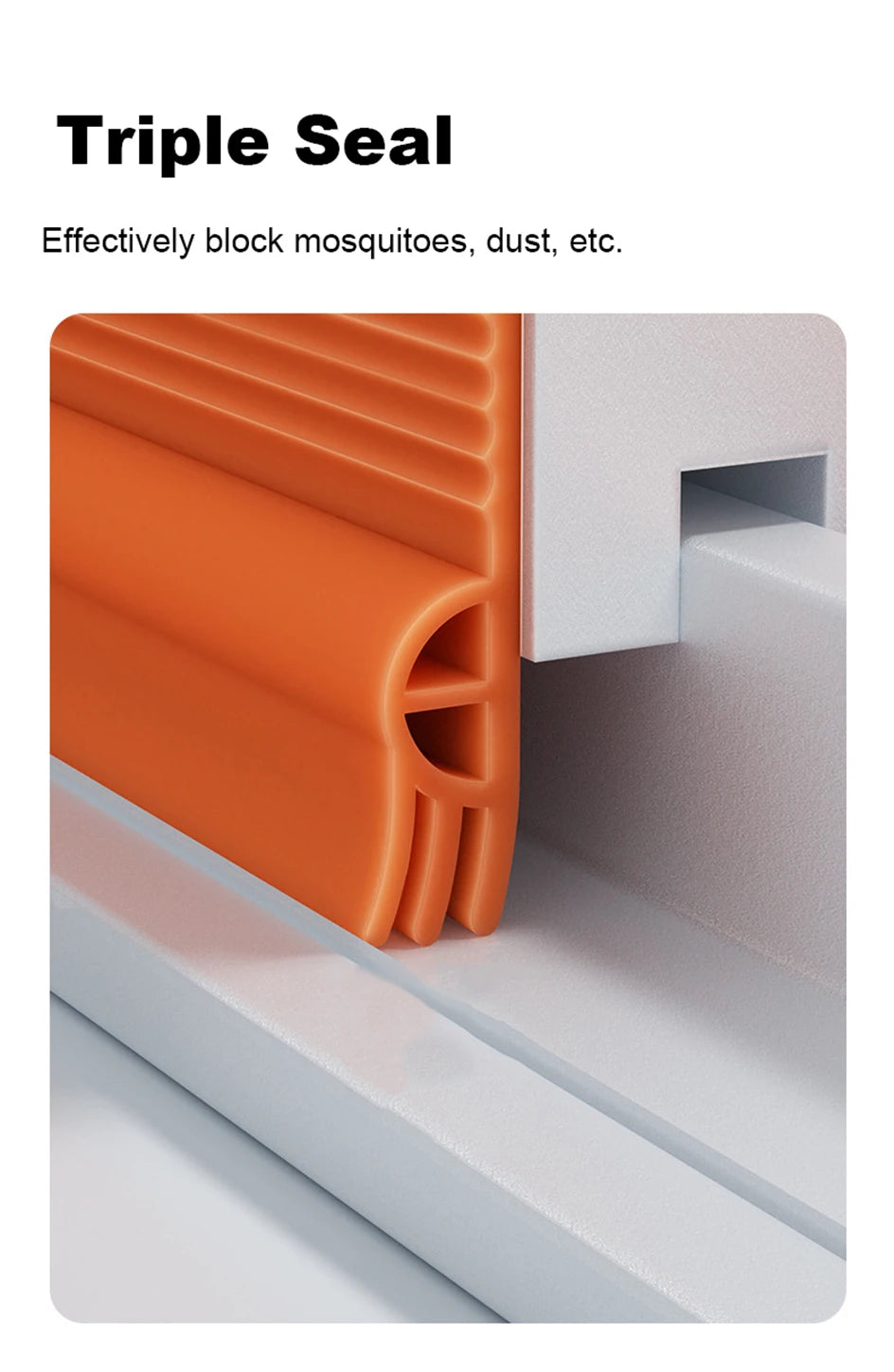 TPE Sliding Window Seal Strip Self Adhesive Triple Sound Insulation Windproof Anti-Cold Door Under Flexible Weatherstrip Tape