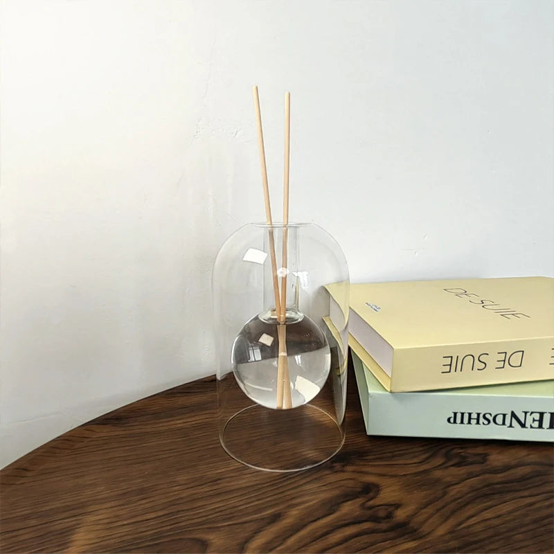 Aromatherapy Diffuser Bottle Glass Essential Oil with Diffusers Sticks Storage Containers Transaprent Modern Home Decorations