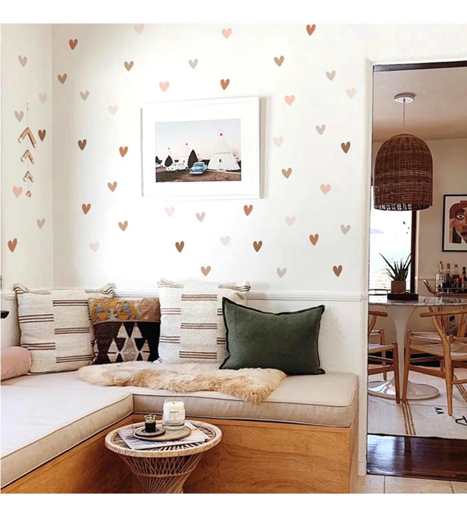 Boho Hearts Creative Wall Sticker For Children Baby Girls Boys Room Nursery Wall Art Decals Vinyl Mural Kids Bedroom Home Decor