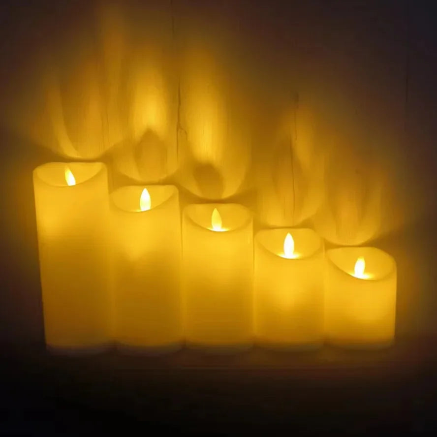 Flameless Flickering LED Candles Light Flameless Candles Battery Powered Candles for Wedding Decor Birthday Party Supplies Warm