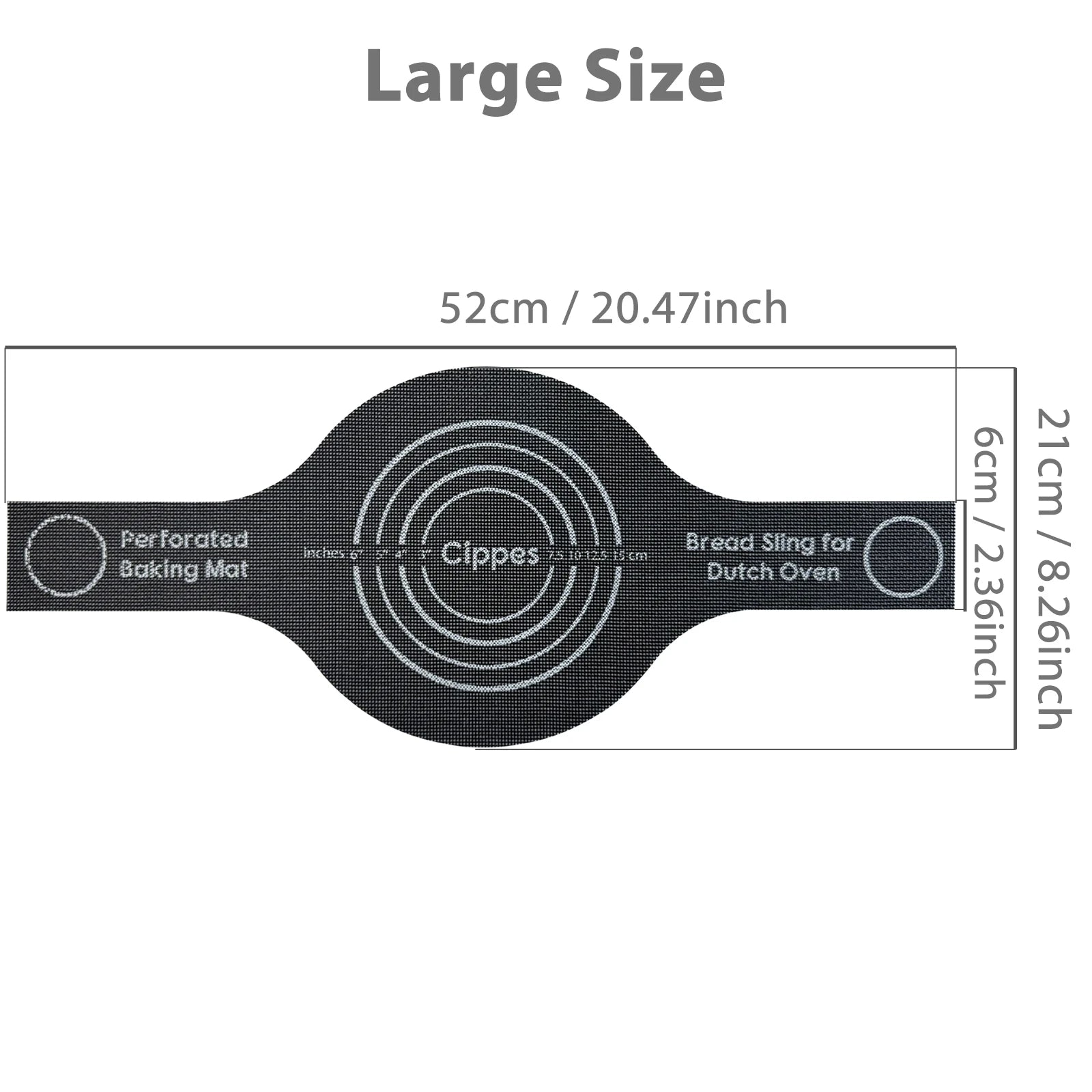 Perforated Silicone Bread Sling for Dutch Oven, with Long Handle, Nonstick & Reusable, Bread Baking Mat for Sourdough Transfer