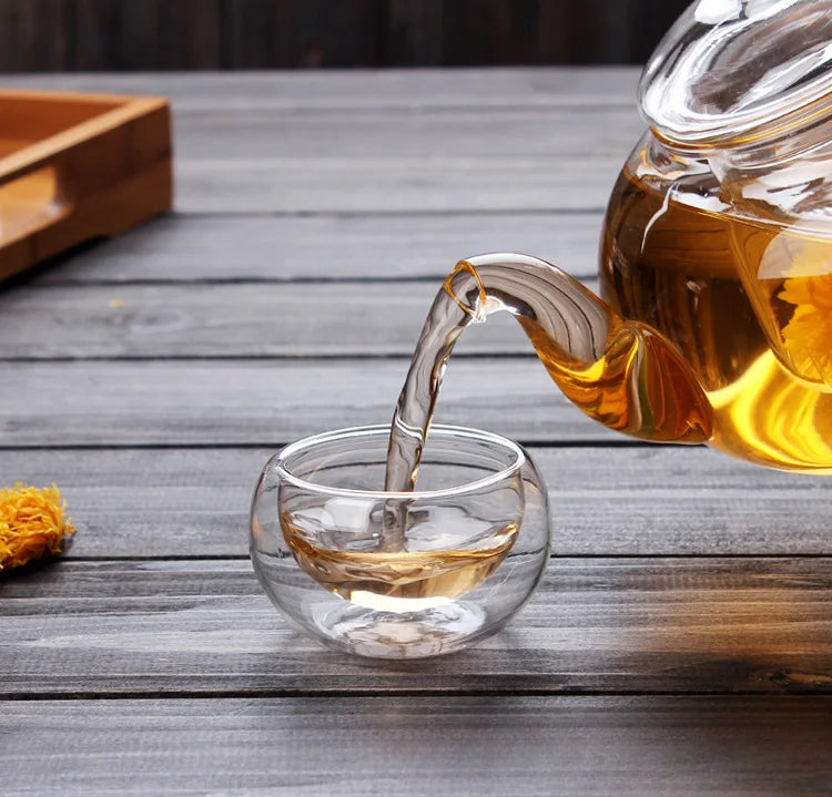 400ml/1000ml Heat-resistant Glass Tea Pot Flower Kettle Kung Fu Teawear Set Tea Strainer Infuser Puer Oolong Barley Pot Teaware