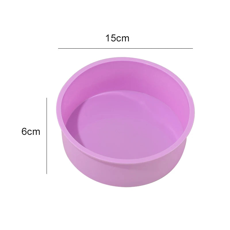 4 6 8 10 Inch Round Shape Mold Silicone Small Cake Baking Pan Mousse Fondant Cylinder Mould For Pastry Dessert Jelly Wholesale