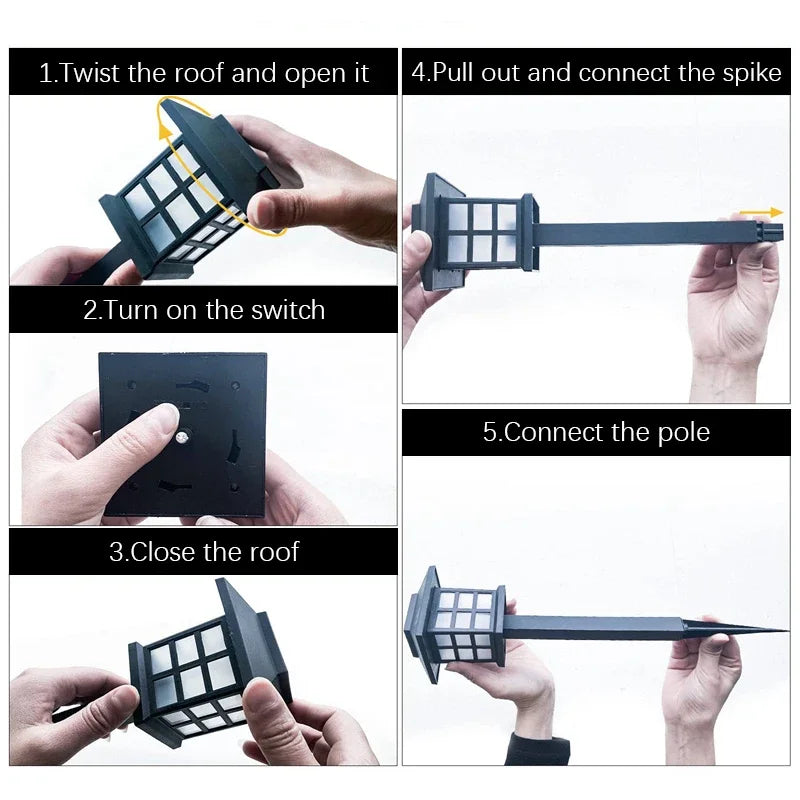 2 Pack Solar Pathway Light Outdoor Solar Lamp Waterproof Landscape Lighting for Garden Yard Patio Walkway Driveway Camping Decor