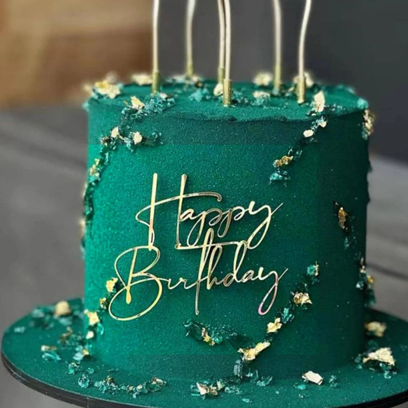 6pcs/3pcs  Acrylic Birthday Queen Gold Cake Topper Happy  Birthday Party Sides Cake Decorations  Accessories