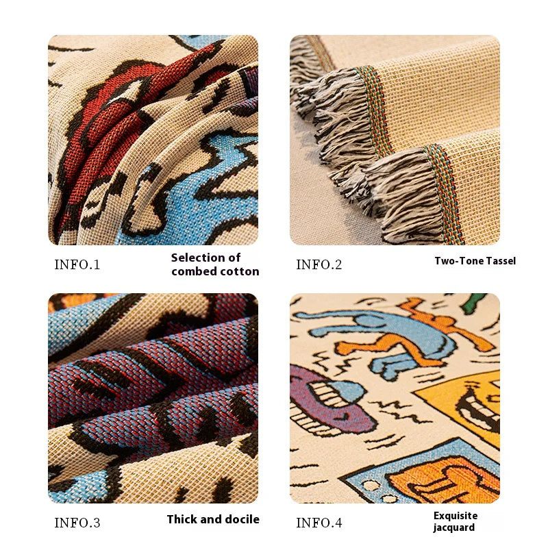 Sofa Cushion Cloth Double Sided Sofa Cover Thick Non-Slip Sofa Cover Full Cover Knee Blanket Cover Cloth Sofa Blanket