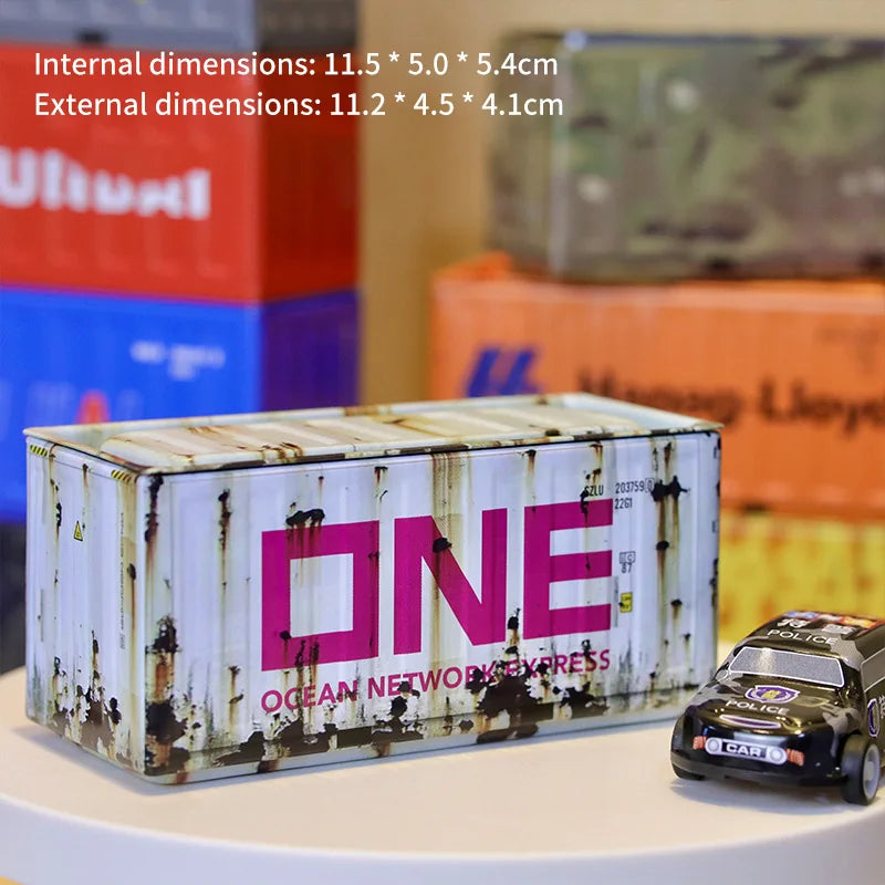 New Container Mini Iron Box Small Container Model Storage Box Creative Desktop Ornament Storage Rack Multi-Functional Metal Box