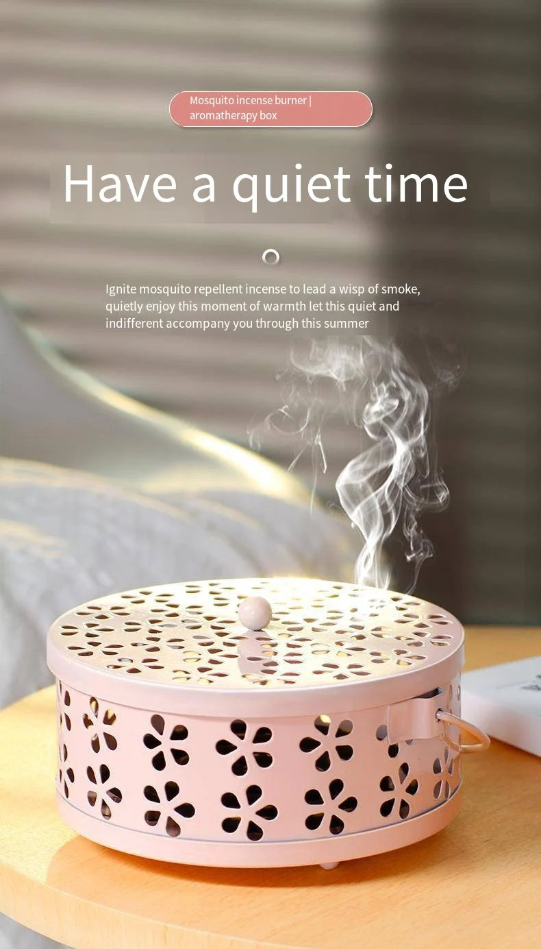 Mosquito-repellent fireproof mosquito-repellent household with cover wrought iron sandalwood mosquito incense burner