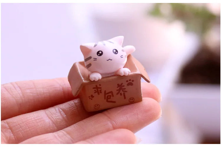 Kawaii Mini Cat Ornament Garden kitten statue Gift For Kids Children Baby Room Decoration Toy Miniature Figurines Home Decor