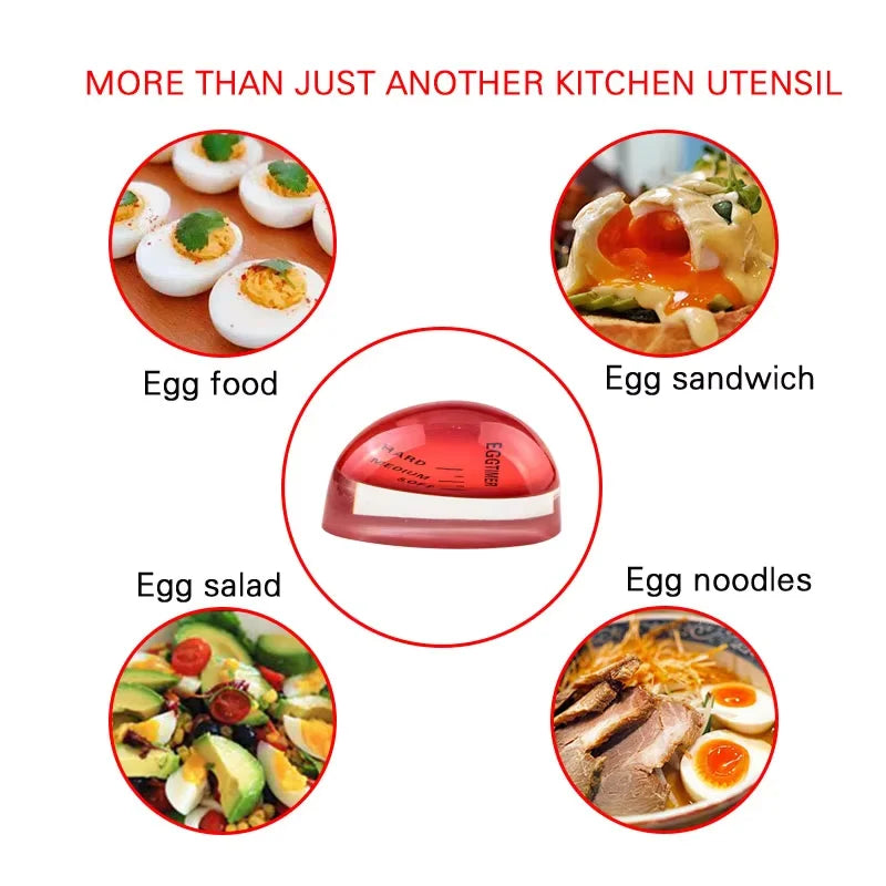 FAIS DU Egg Timer Kitchen Electronic Gadget Color Egg Cooking Changing Yummy Soft Hard Boiled Eco-Friendly Resin Red Timer Tools