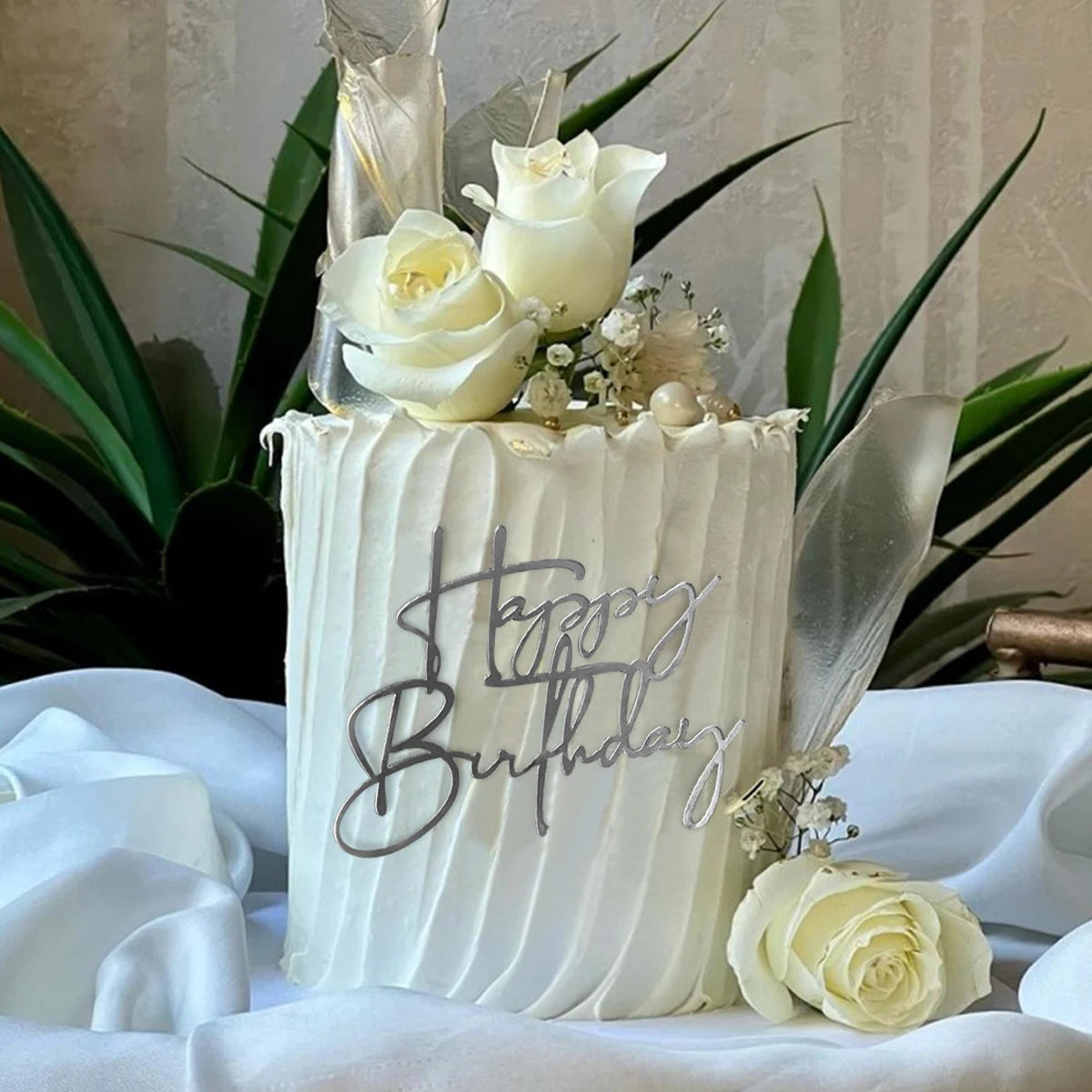 6pcs/3pcs  Acrylic Birthday Queen Gold Cake Topper Happy  Birthday Party Sides Cake Decorations  Accessories