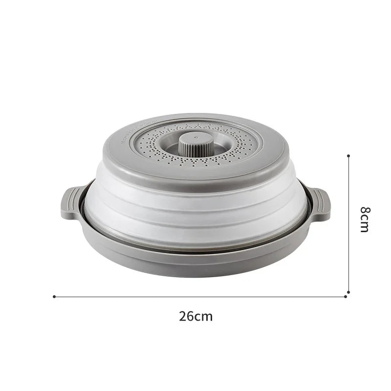10.2 inch Microwave Plate Cover 2 In 1 Cover as Splatter Guard Collapsible Lid for Plate Dish Bowl Multi-Purpose Kitchen Gadget