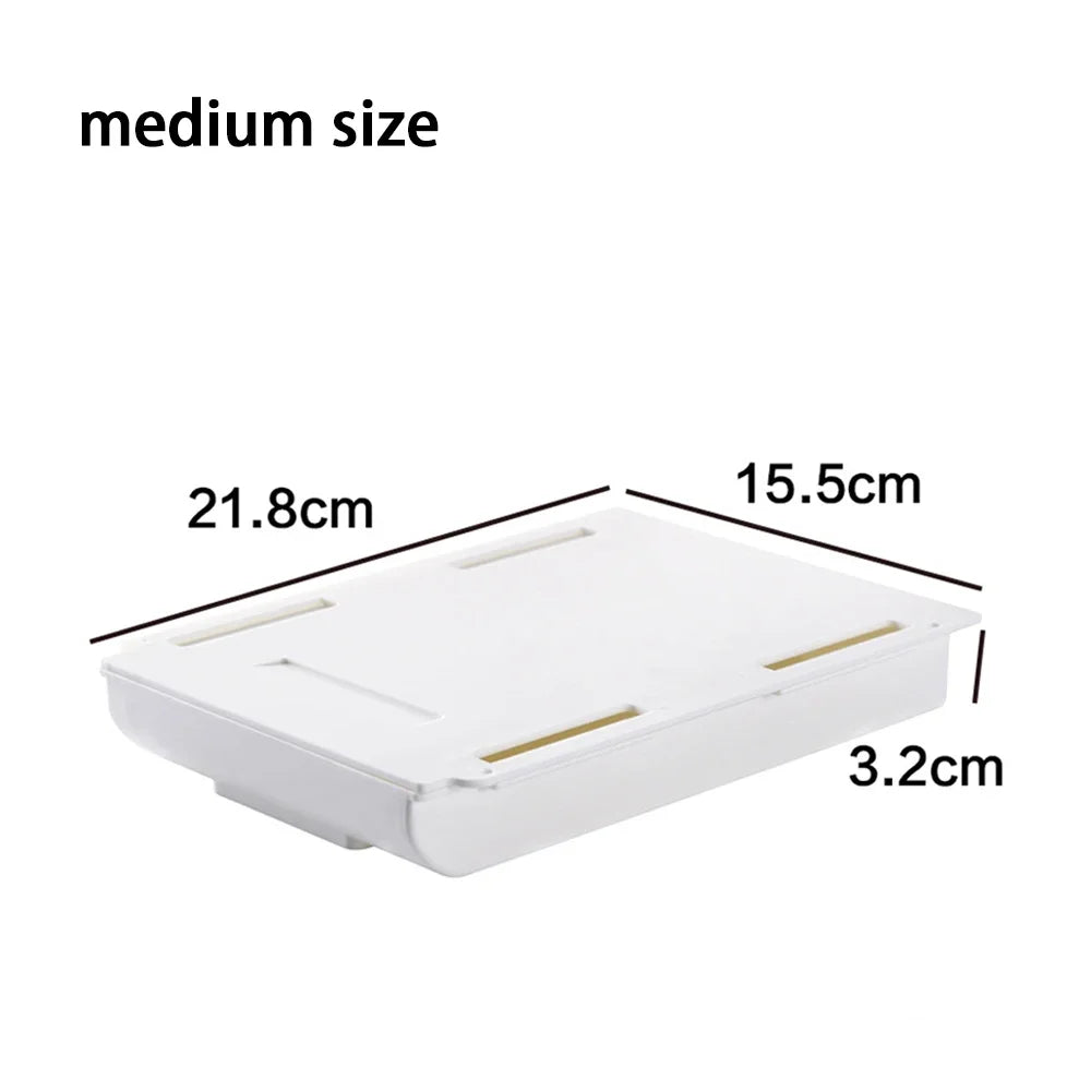 Hidden Storage Box Desk Storage Drawer Self-Adhesive Plastic Table Storage Holder Simple Sundries Cosmetics Stationery Organizer