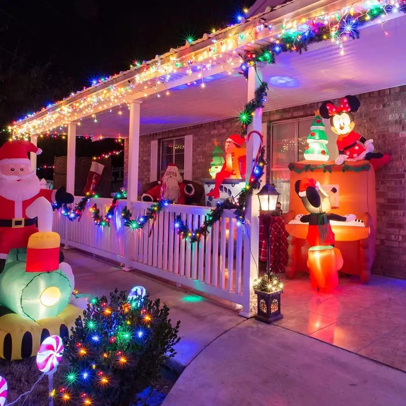 LED Plastic Leath Solar Powered Outdoor Fairy Lights IP65 Waterproof 8 Lighting Modes for Christmas Wedding Decoration