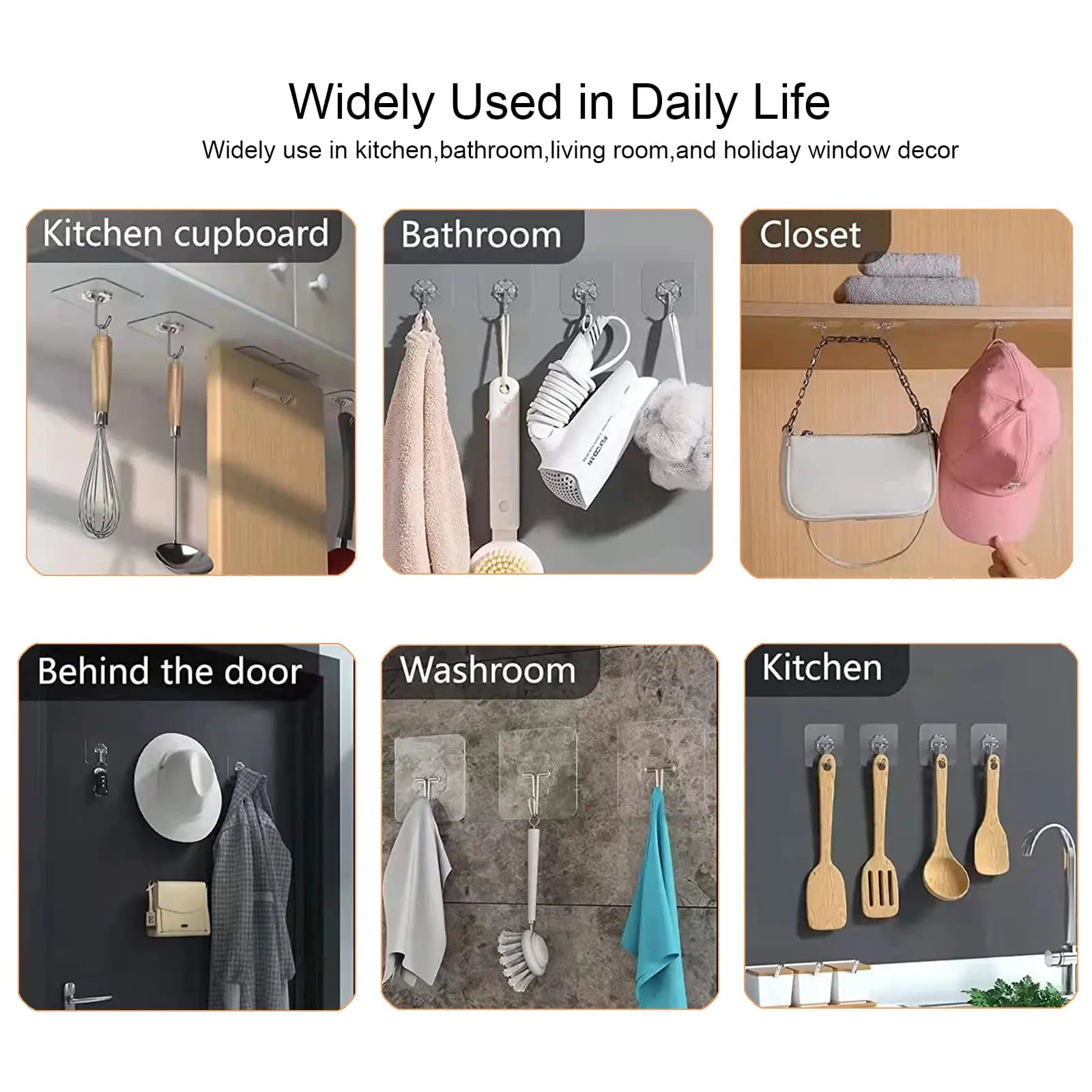 30pc Transparent Wall Mount Hooks - Strong Grip, Traceless, Easy Install, Multifunctional for Modern Decor