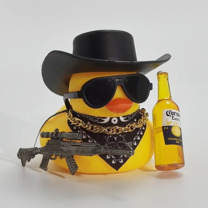 Cowboy Rubber Duck Car Ornament for Jeep Duck Car Dashboard Decorations Quirky Rubber Duck Car Accessories Funny Office Gifts