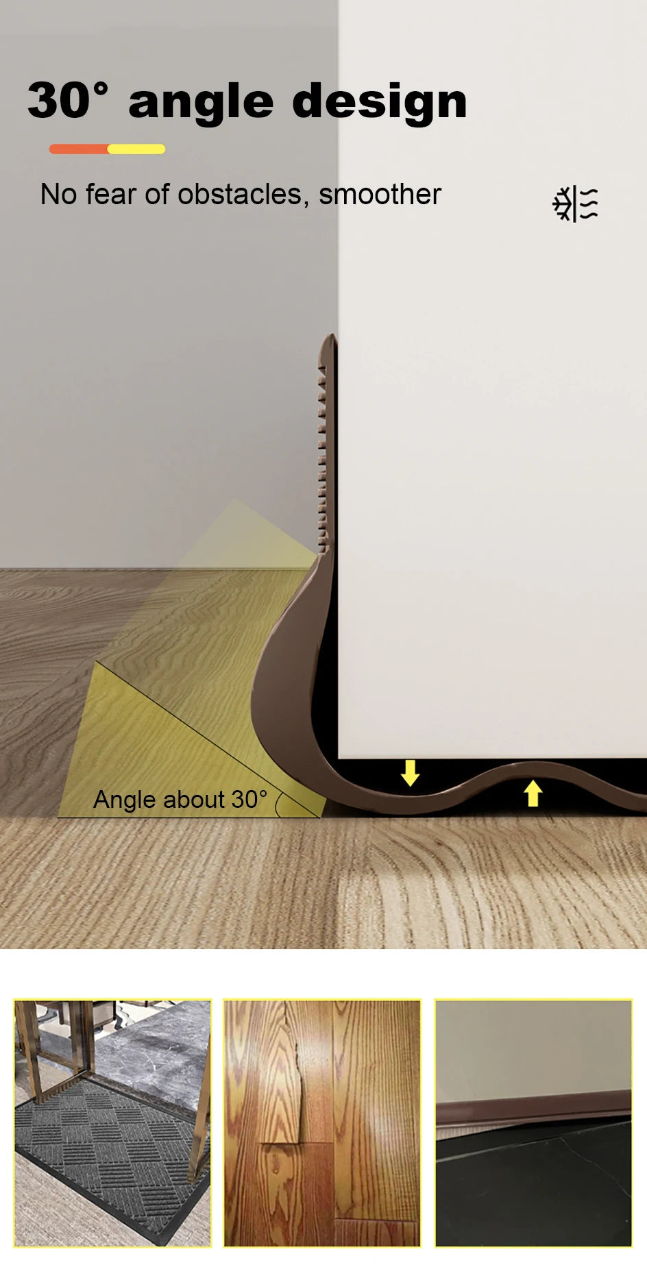 Flexible Door Bottom Sealing Strip Door Gap Soundproofing Wind and Dust Proof Weather Strip Under Door Draft Stopper Tape
